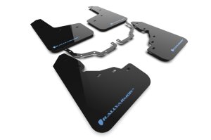 Toyota Land Cruiser Mud Flaps - Rally Armor - UR Blk Flap/Blue Logo - Black - `22-`25